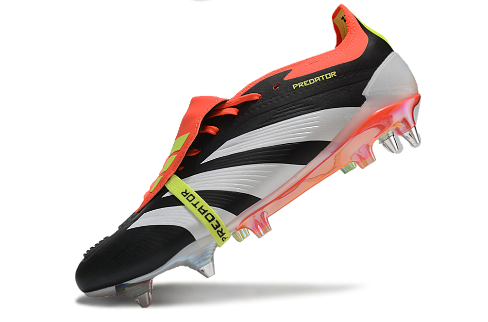 Adidas Predator Elite Fold-Over Tongue SG - Preta, Laranja e Verde