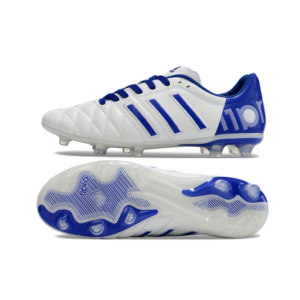 Chuteira Adidas AdiPure 11 Pro FG Branca e Azul