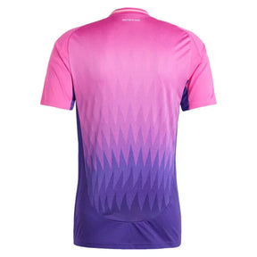 Camisola Alemanha, parte de trás, design moderno em degradê rosa e roxo para uso esportivo.