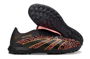 Chuteira Adidas Predator Elite Fold-Over Tongue TF - Preta, Laranja e Dourada