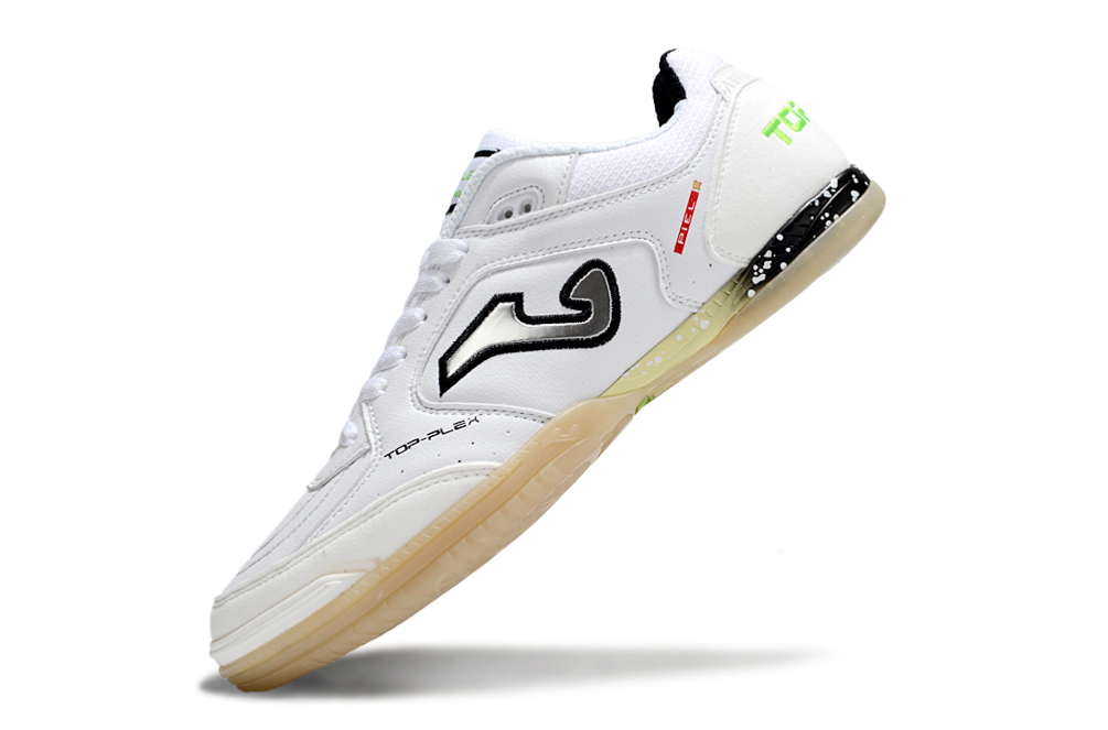 Chuteira Futsal Joma Top Flex Rebound IC Branca com design moderno e tecnologia de desempenho.