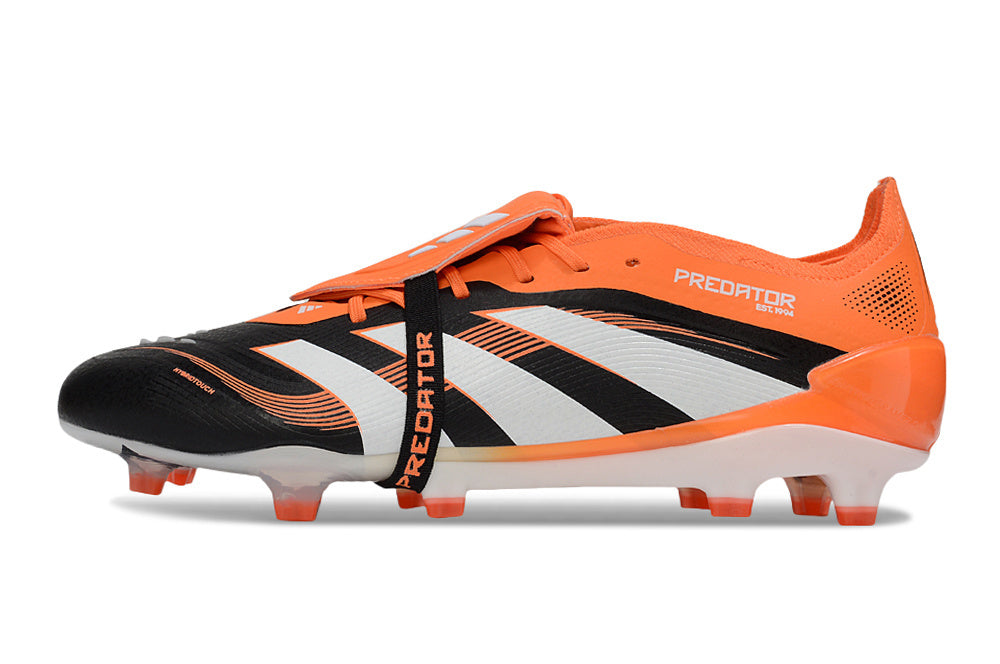 Chuteira Adidas Predator Elite FG Tongue Preta e Laranja