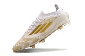 Chuteira Adidas F50 FG Elite Branca e Dourada