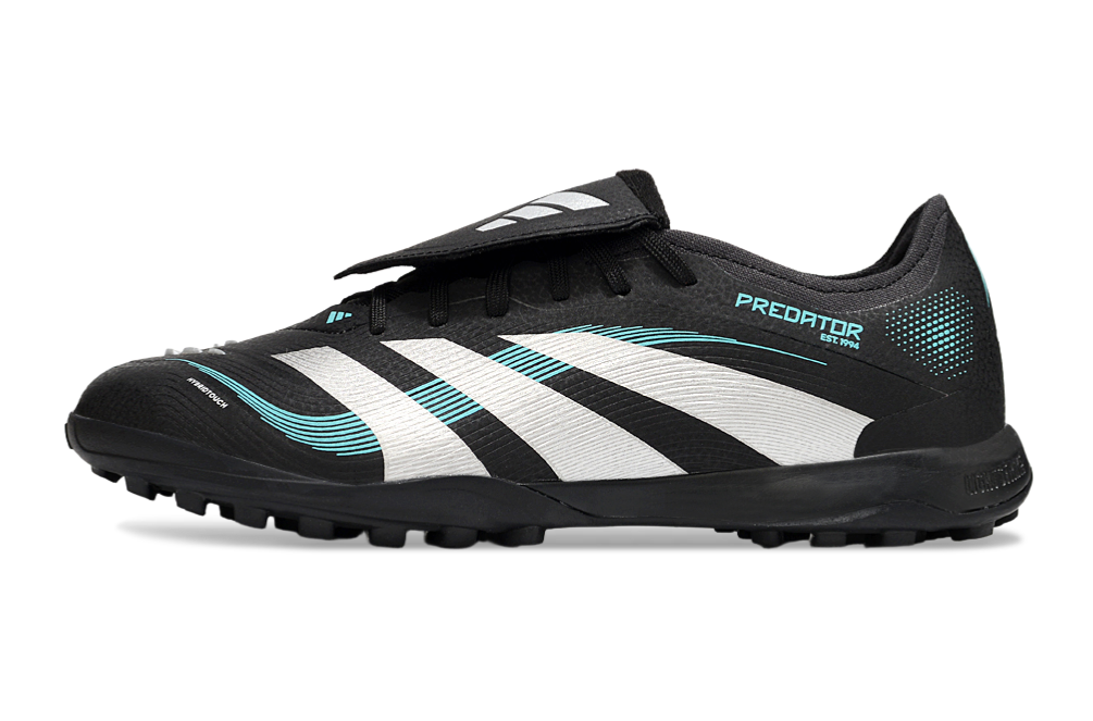 Chuteira Adidas Predator Elite Fold-Over Tongue TF - Preta, Prata e Azul
