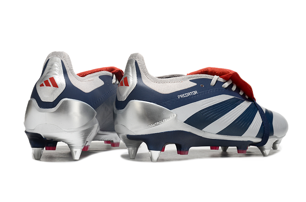 Adidas Predator Elite Fold-Over Tongue SG - Prata, Azul e Vermelha