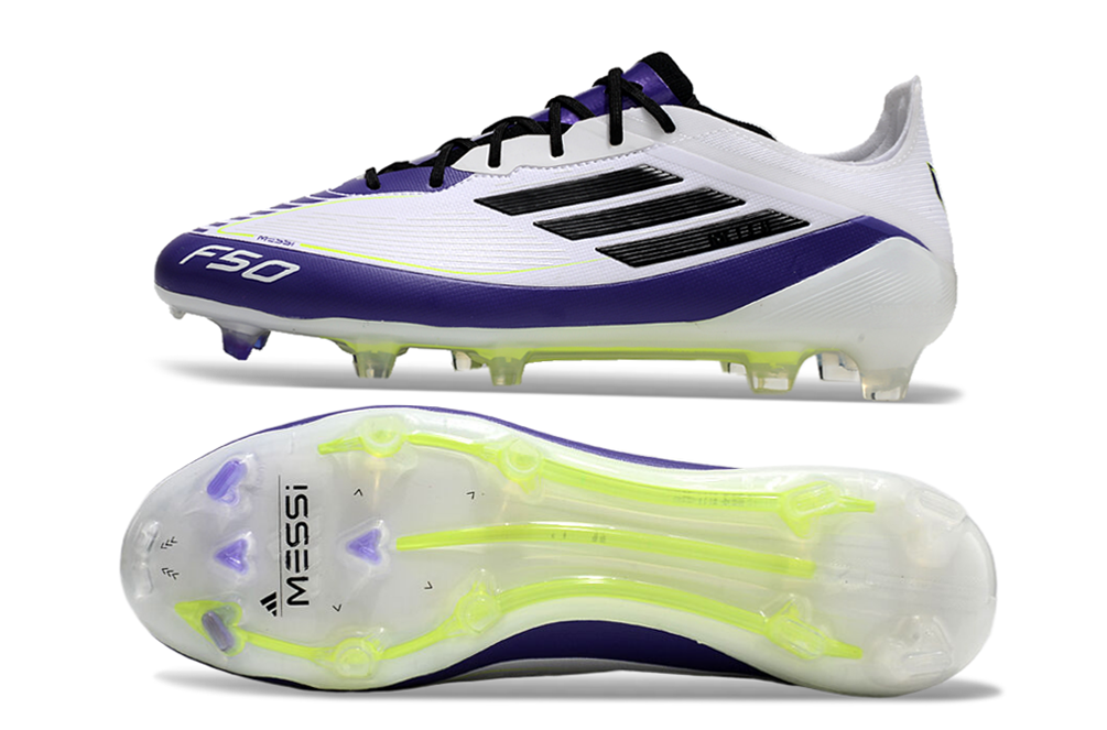 Chuteira Adidas F50.1 FG Branca, Roxa e Preta