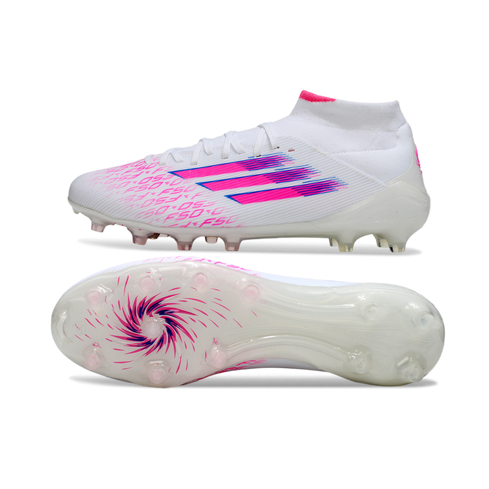 Chuteira Adidas F50 FG Elite Bota - Branca e Rosa