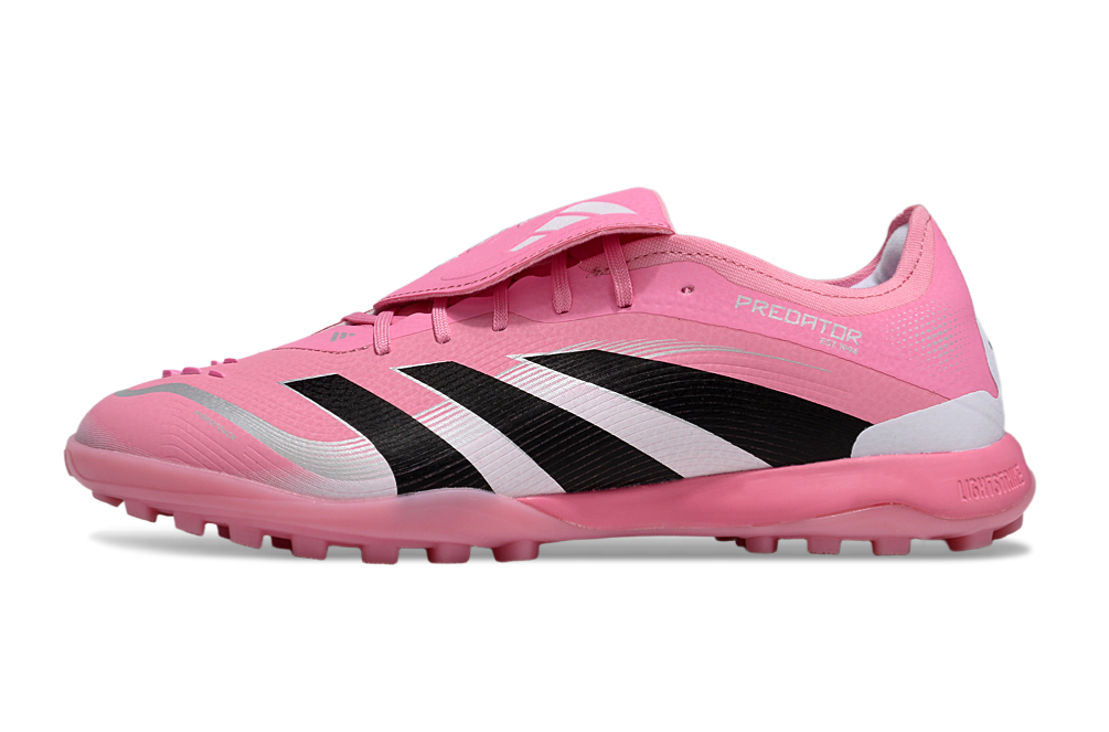 Chuteira Adidas Predator Elite Fold-Over Tongue TF - Rosa, Branca e Preta