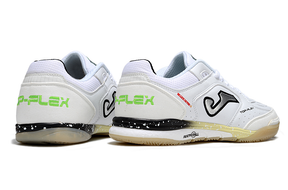 Chuteira Futsal Joma Top Flex Rebound IC Branca com detalhes modernos e tecnologia avançada de desempenho.