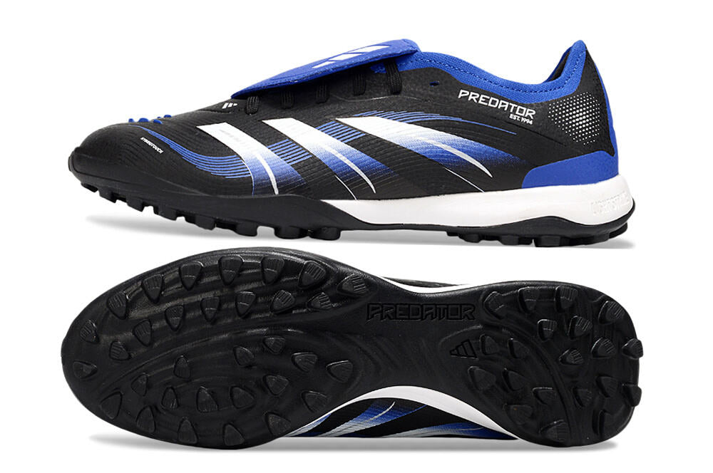 Chuteira Adidas Predator Elite Fold-Over Tongue TF - Preta, Azul e Branca