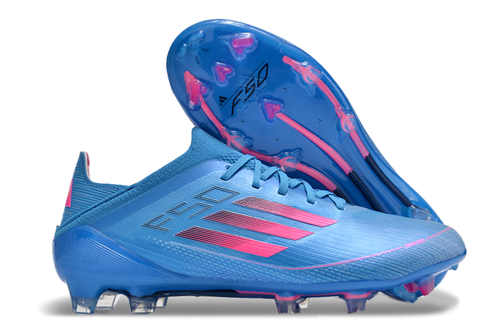 Chuteira Adidas F50 FG Azul e Rosa