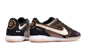 Chuteira Futsal Nike Tiempo Legend 9 Elite IC Bronze, ideal para jogos em quadra com estilo e conforto.