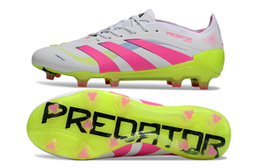Chuteira Adidas Predator Elite FG - Branca, Rosa e Amarela