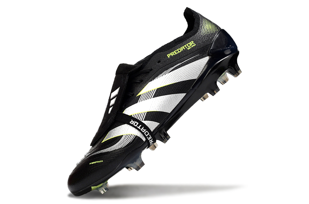 Chuteira Adidas Predator Elite Fold-Over Tongue FG - Preta, Verde e Branca