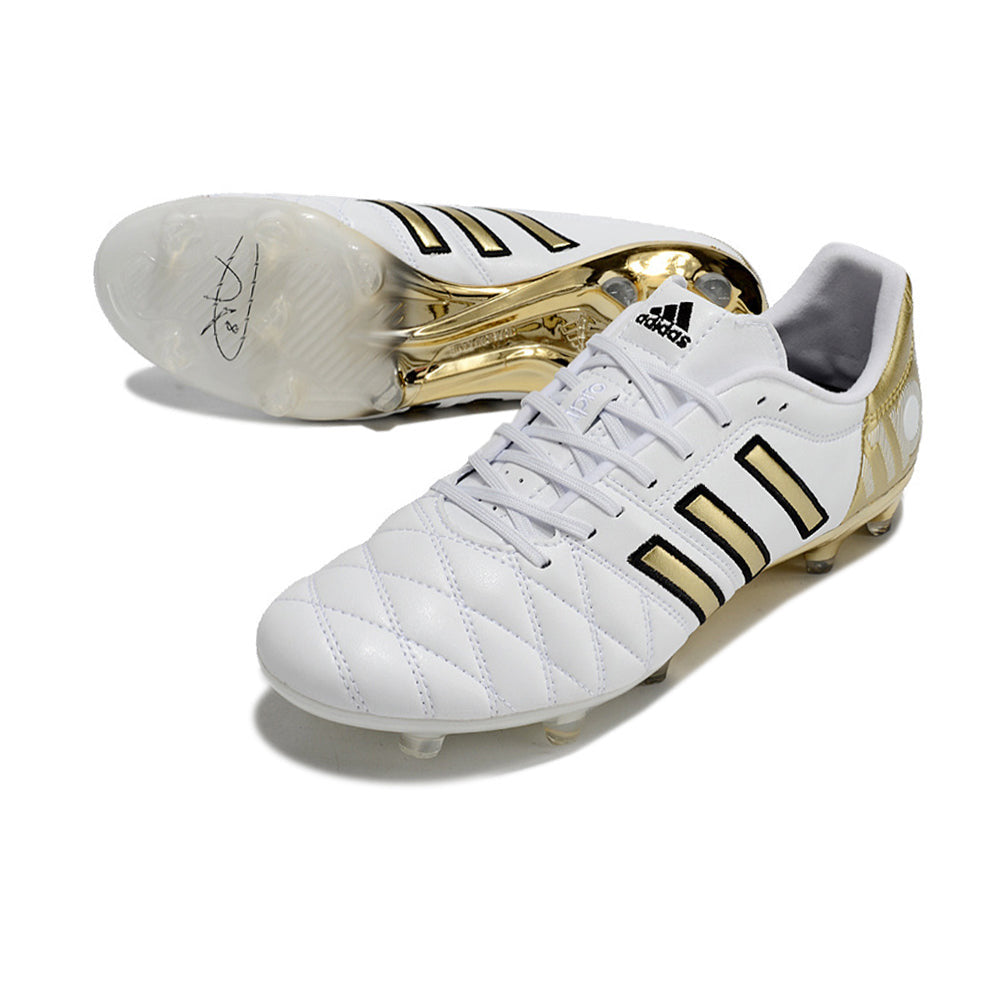 Chuteira Adidas AdiPure 11 Pro FG Branca Dourada