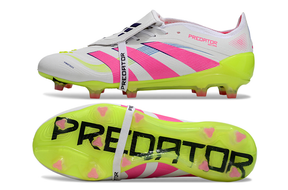 Chuteira Adidas Predator Elite FG Tongue Branca e Rosa