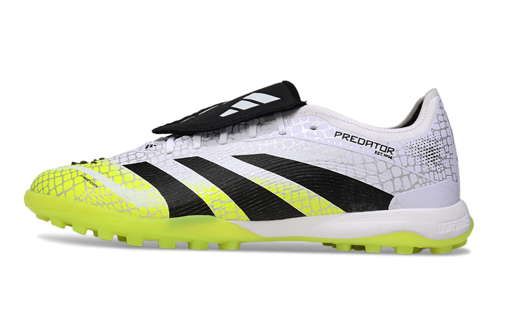 Chuteira Adidas Predator Elite Fold-Over Tongue TF - Branca, Preta e Verde