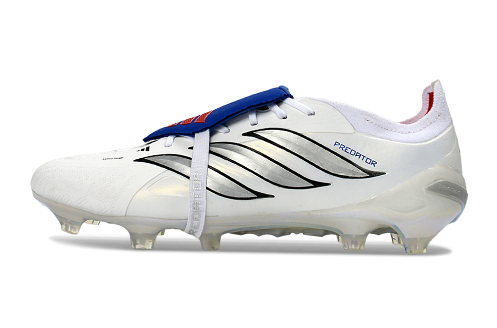 Chuteira Adidas Predator Elite FG 26 - Branca e Azul "Bellingham"