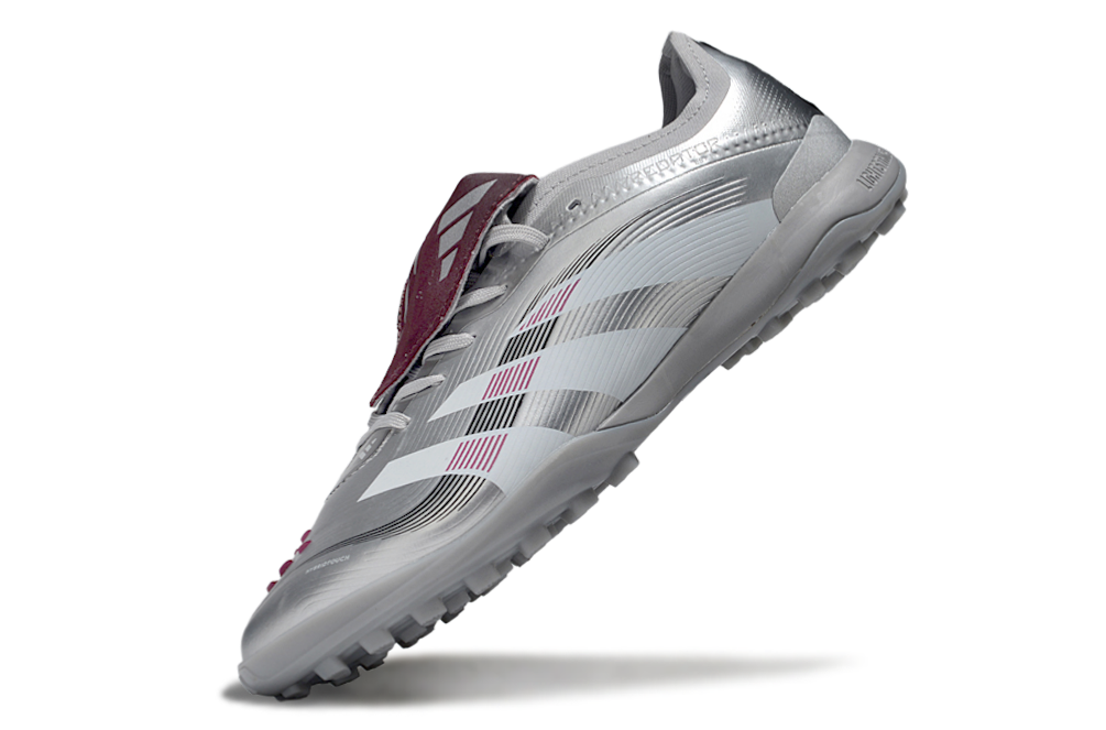 Chuteira Adidas Predator Elite Fold-Over Tongue TF - Prata, Branca e Vermelha