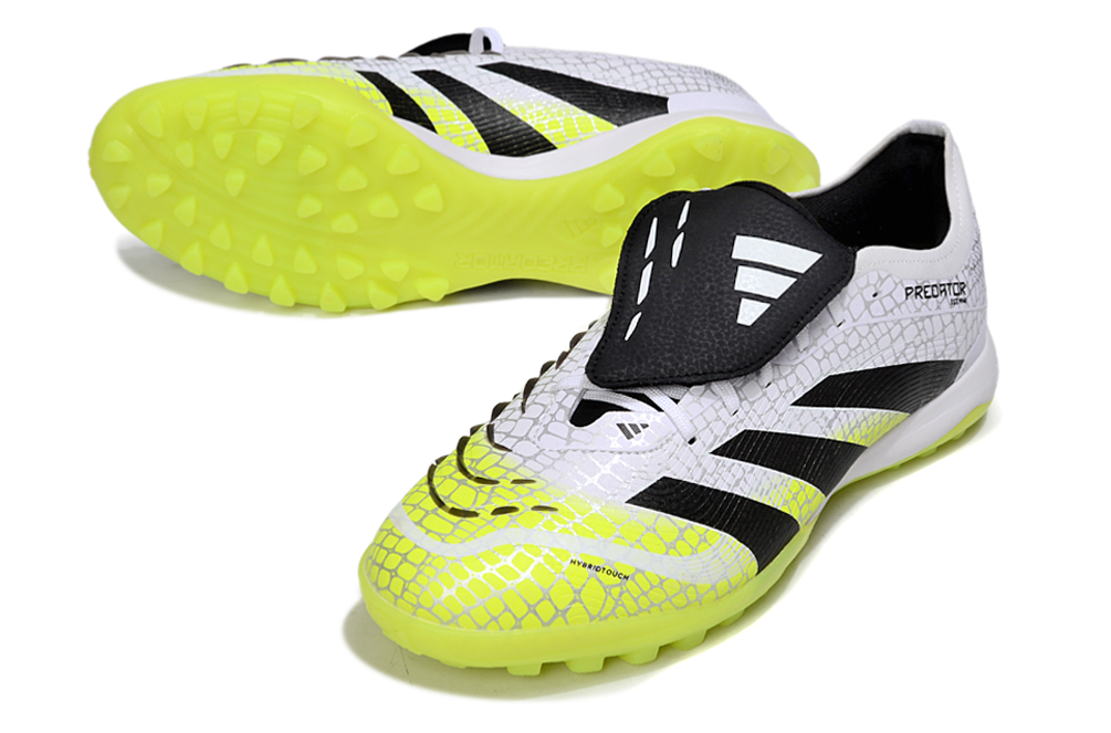 Chuteira Adidas Predator Elite Fold-Over Tongue TF - Branca, Preta e Verde