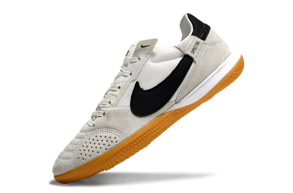 Chuteira Futsal Nike Street Gato IC - Cinza, Branca e Preta