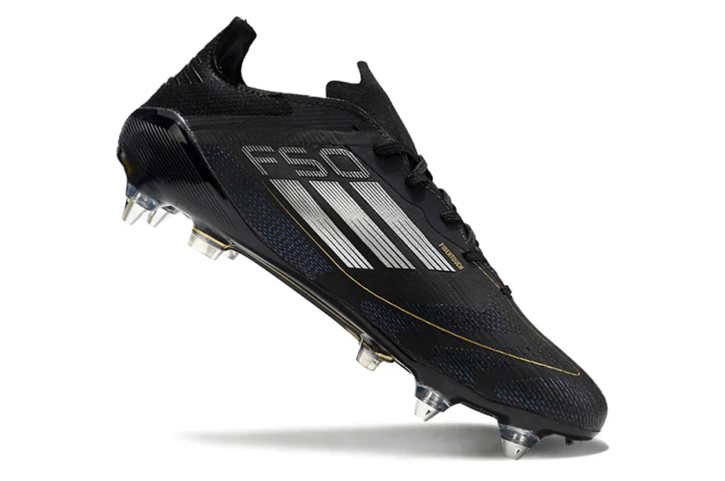 Chuteira Adidas F50 SG Preta e Prata