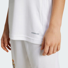 Conjunto Infantil Real Madrid Home 24/25 Branco - Adidas