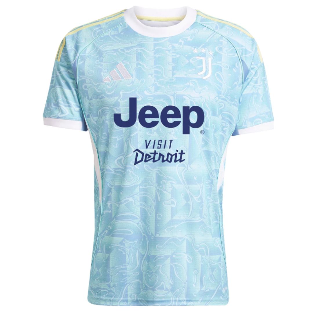 Camisolas Juventus away 25/26 Azul com design moderno e elegante, ideal para torcedores durante a temporada.