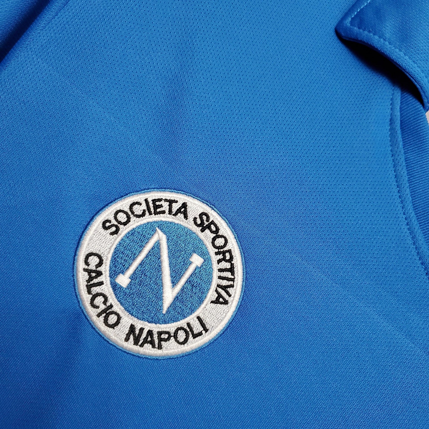 Camisolas Napoli Home 88/89 Retro com logo do Napoli em fundo azul