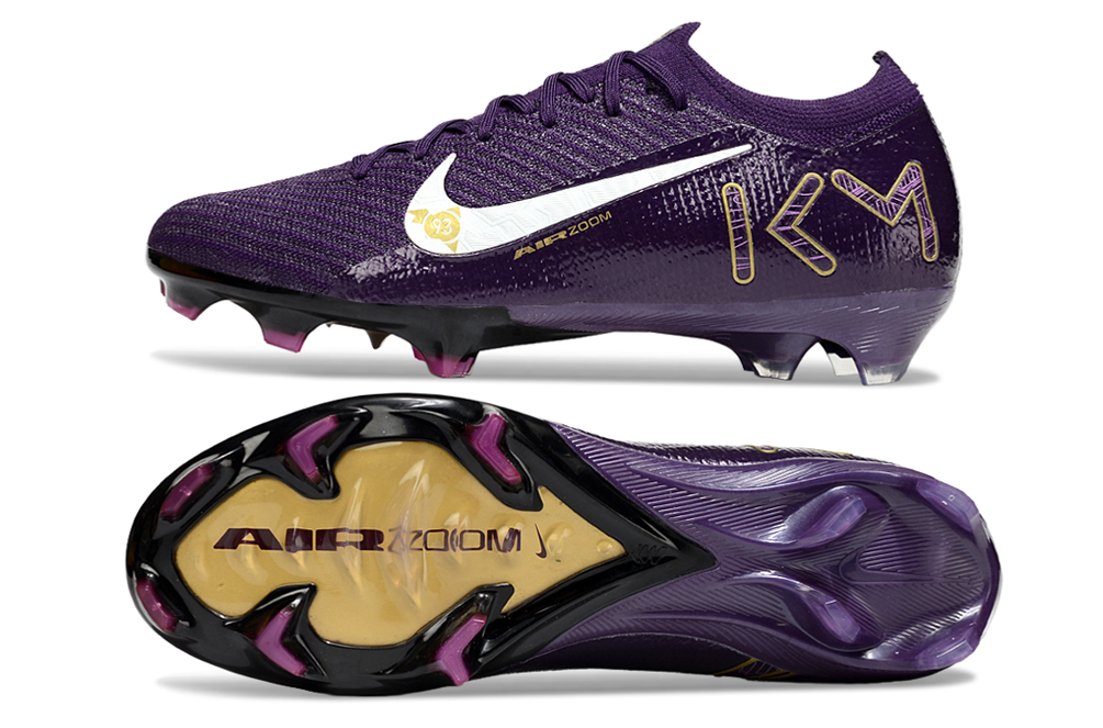 Nike Mercurial Vapor 16 KM Edição Especial FG Roxa com design em roxo e sola FG para máximo desempenho.