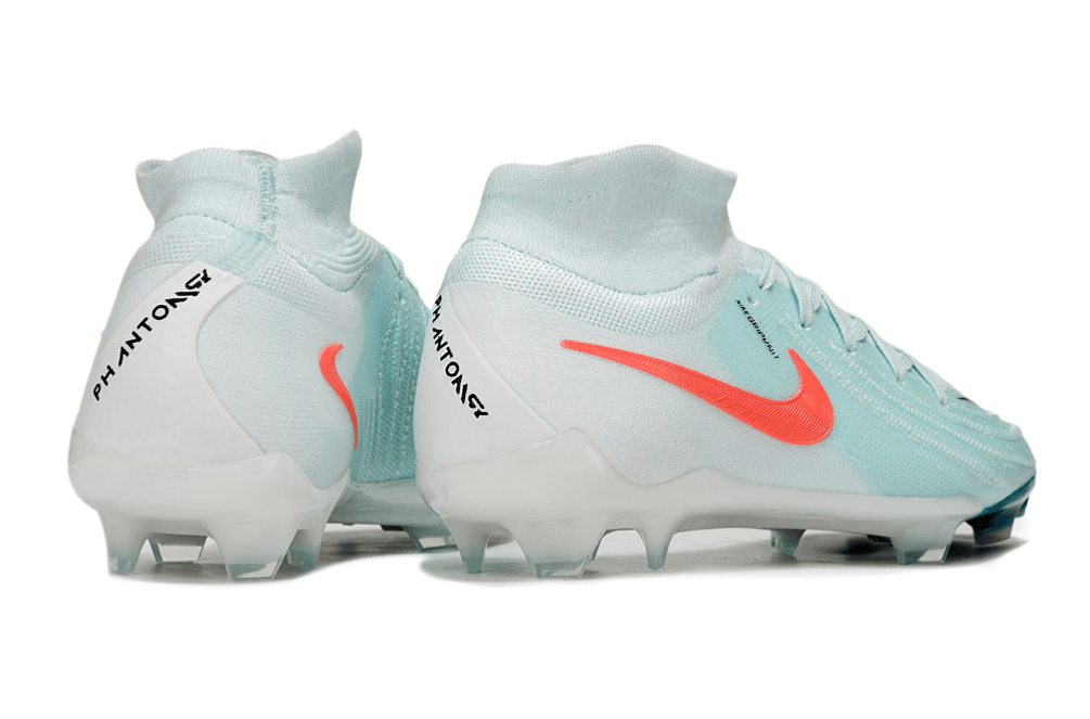 Nike Phantom Luna Elite FG - Branca e azul - Pack Mad Energy, chuteiras de futebol em detalhe.