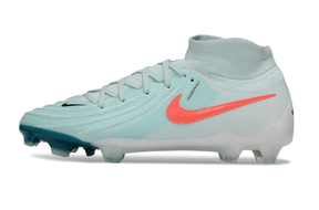 Nike Phantom Luna Elite FG - Branca e azul - Pack Mad Energy, chuteira de futebol elegante e técnica.
