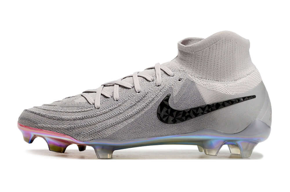 Nike Phantom Luna Elite NU FG Cinza - Chuteira de futebol com tecnologia Phantom Sense e design otimizado.
