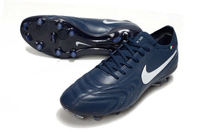 Nike Tiempo Legend 10 FG - Azul Escura - Edição Especial em couro natural para controle de bola superior.