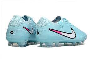 Nike Tiempo Legend 10 X Elite FG -  Azul, Rosa e Branca - Pack Prism - Chuteiras de futebol modernas.