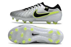 Nike Tiempo Legend X Elite FG - Prata e verde "Mad Voltage Pack" com design inovador e tecnologia de topo.